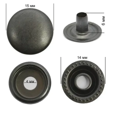 Кнопка Кіївська (Каппа) 15 мм Оксид, 50 шт.