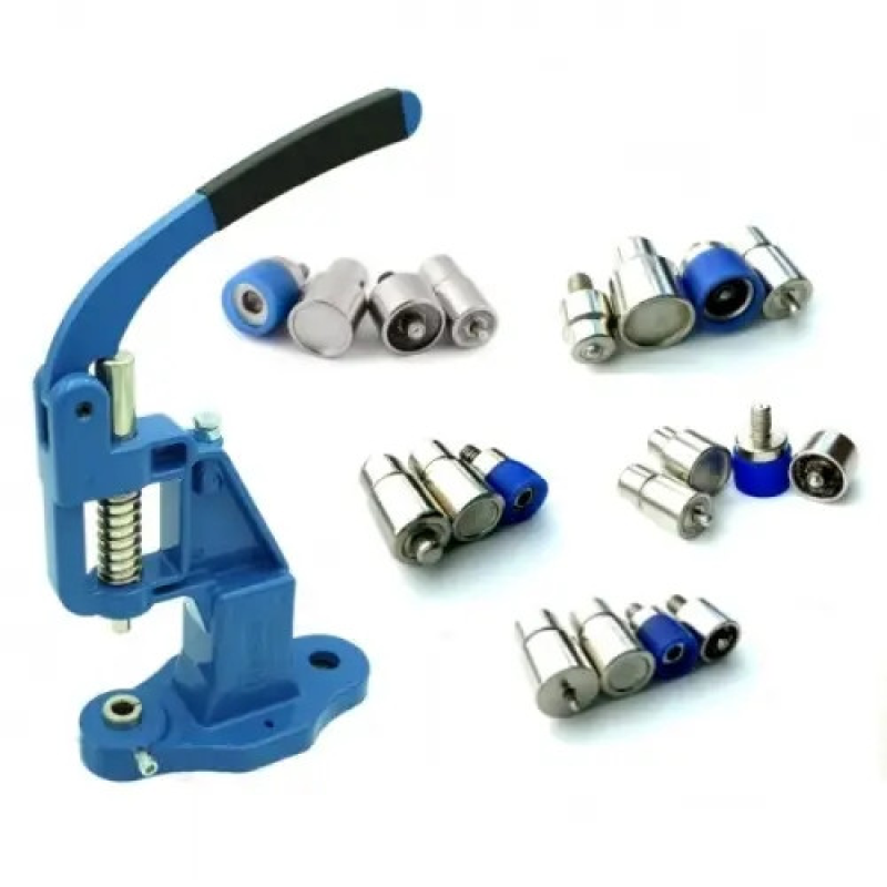 Прес із набором матриць для встановлення кнопок усіх видів