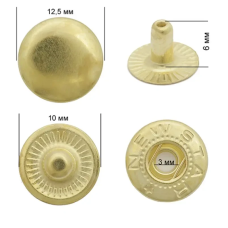 Кнопка Alfa 12,5 мм Золото 50 шт