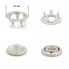 Кнопка BABY трикотажна 9.5мм Нікель, 50 шт