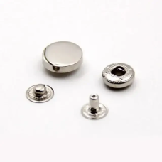 Кнопка гладка таблетка (нержавіюча сталь) 10 мм Нікель 50 шт