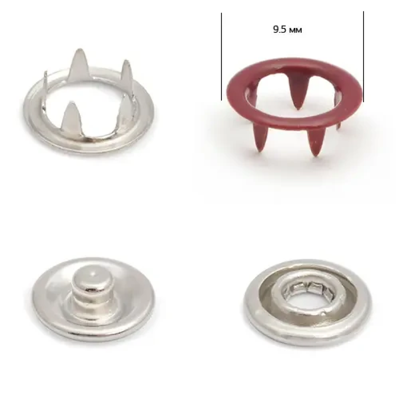 Кнопка BABY трикотажна 9,5 мм Бордо, (177) 50 шт