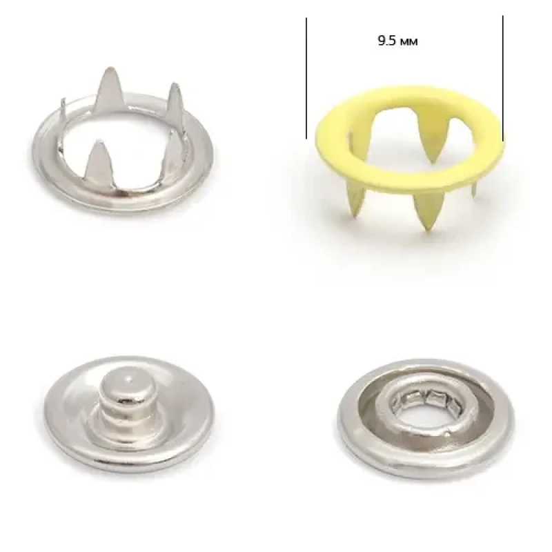 Кнопка BABY трикотажна 9,5 мм Ніжно Жовта (109), 50 шт