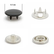 Кнопка BABY 9,5 мм закрита Чорна (322), 50 шт