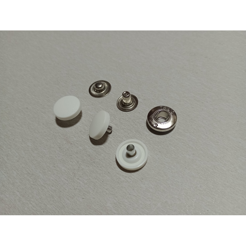 Кнопка Alfa 15 мм з пластиковим верхом 15 мм Біла, 50 шт