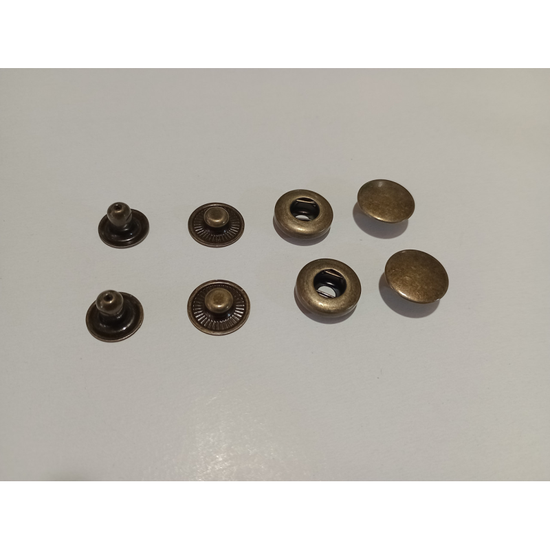 Кнопка Alfa 15 мм нержавіюча Антик 50 шт