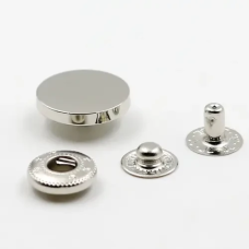 Кнопка гладка таблетка (нержавіюча сталь) 12 мм Нікель 50 шт 100