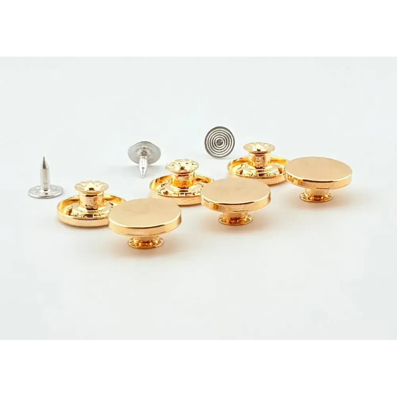 Гудзик для джинсів нержавіючий 17мм таблетка (Золото) 50 шт
