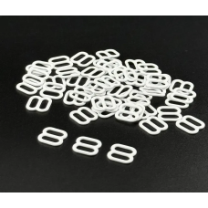 Регулятор для бретелів 8 мм метал Білий 50 шт