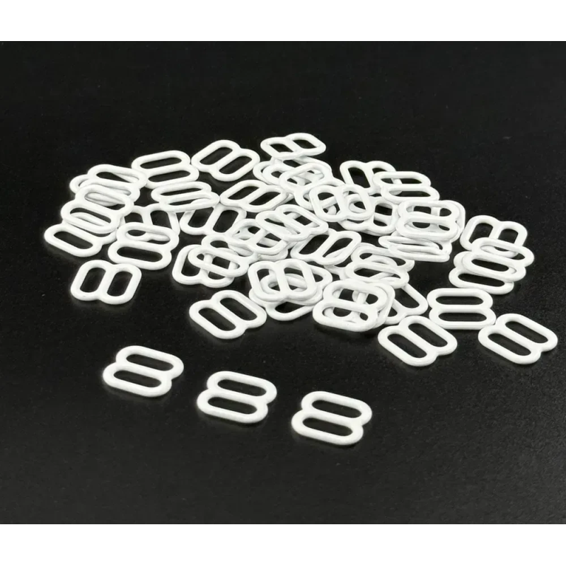 Регулятор для бретелів 10 мм метал Білий 50 шт