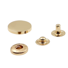 Кнопка гладка таблетка (нержавіюча сталь) 12 мм Золото 50 шт