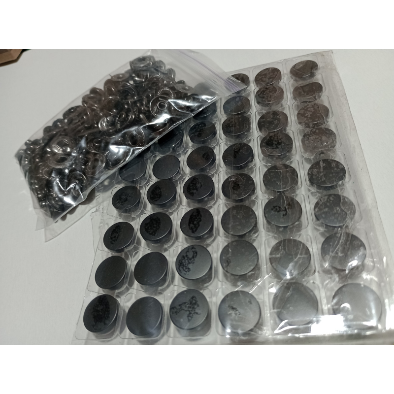 Кнопка гладка таблетка (нержавіюча сталь) 15мм Оксид  50 шт